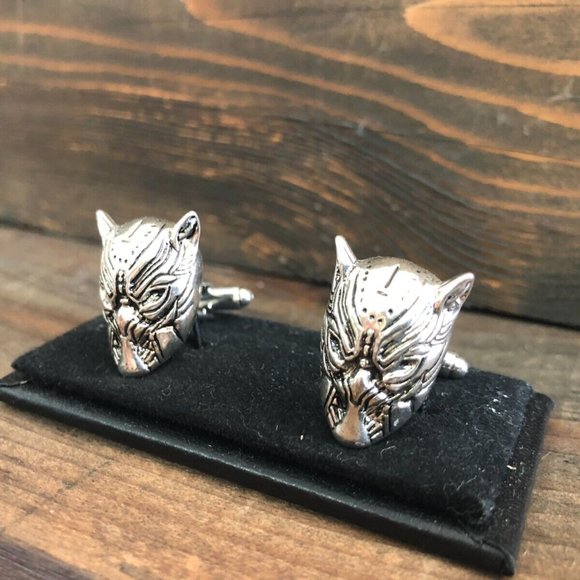 CUFFLINKS for dress shirt BLACK PANTHER MARVEL Cuff Links Prom Groom SUPERHERO - Picture 2 of 13